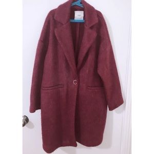 Mohair & wool blend cocoon coat